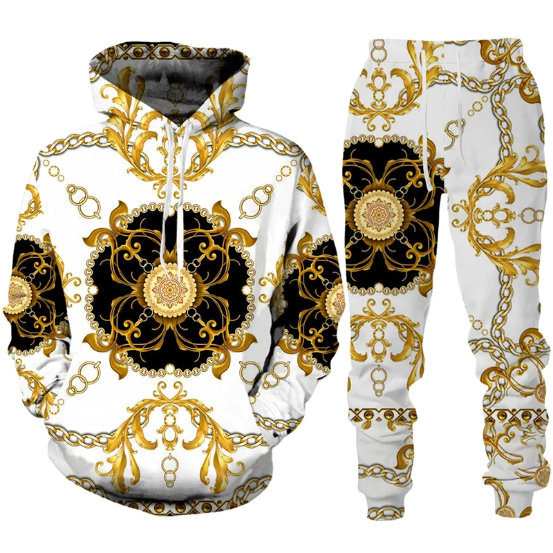 

Two Piece Suit Men's Luxury Brand Tracksuit Sets Oversized Hoodie Casual Fashion Sweatshirt Sportwear Mens Clothes Streetwear