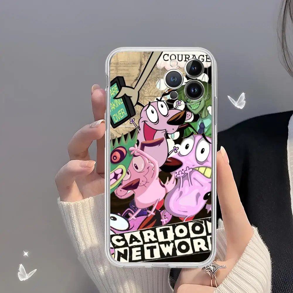 Courage C-Cowardly Dog Phone Case For iPhone 15 14 13 12 Mini 11 Pro XS Max X XR SE 6 7 8 Plus Soft Silicone Cover