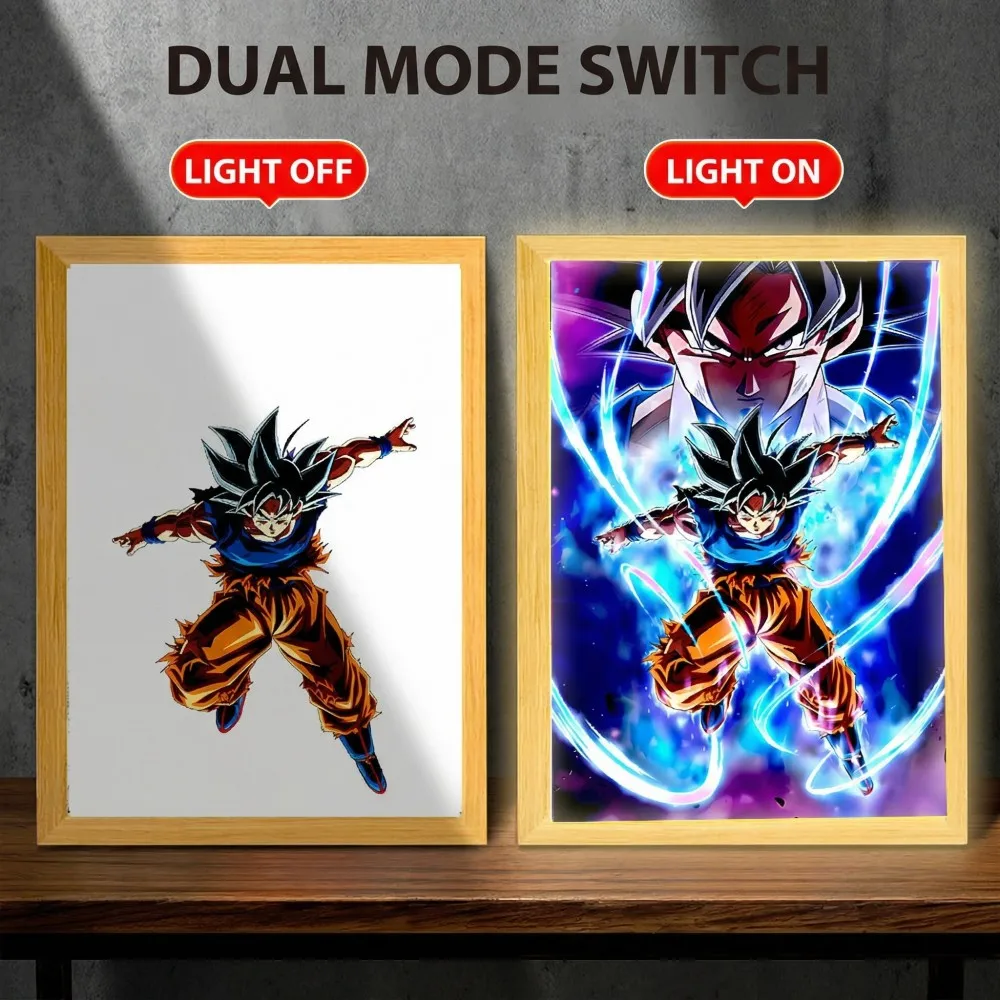 Anime Moon Lamp Goku LED Light Paninting Picture Frame Home Decoration Night Light Preferred Easy Installation Festival Gifts view 2