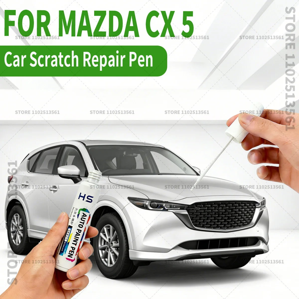 Car Paint Repair Pen Touch Up Scratch Remover DIY Auto Accessories White Red 42V Silver Gray 46G Red For 2012-2025 Mazda CX5