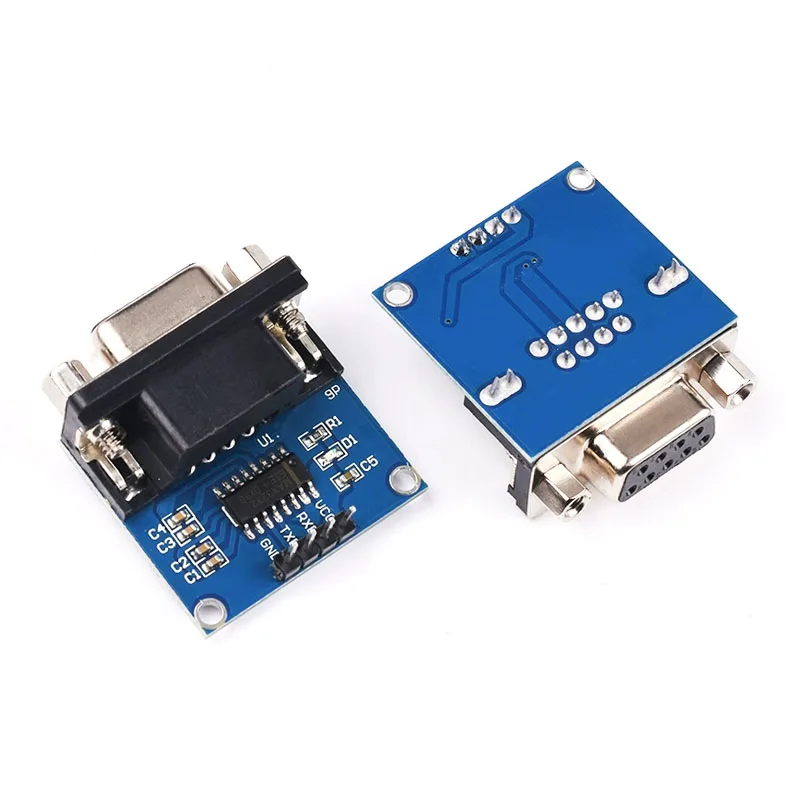 MAX3232 RS232 إلى TTL وحدة تحويل المنفذ التسلسلي أنثى DB9 موصل MAX232 وامض مجلس لاردوينو