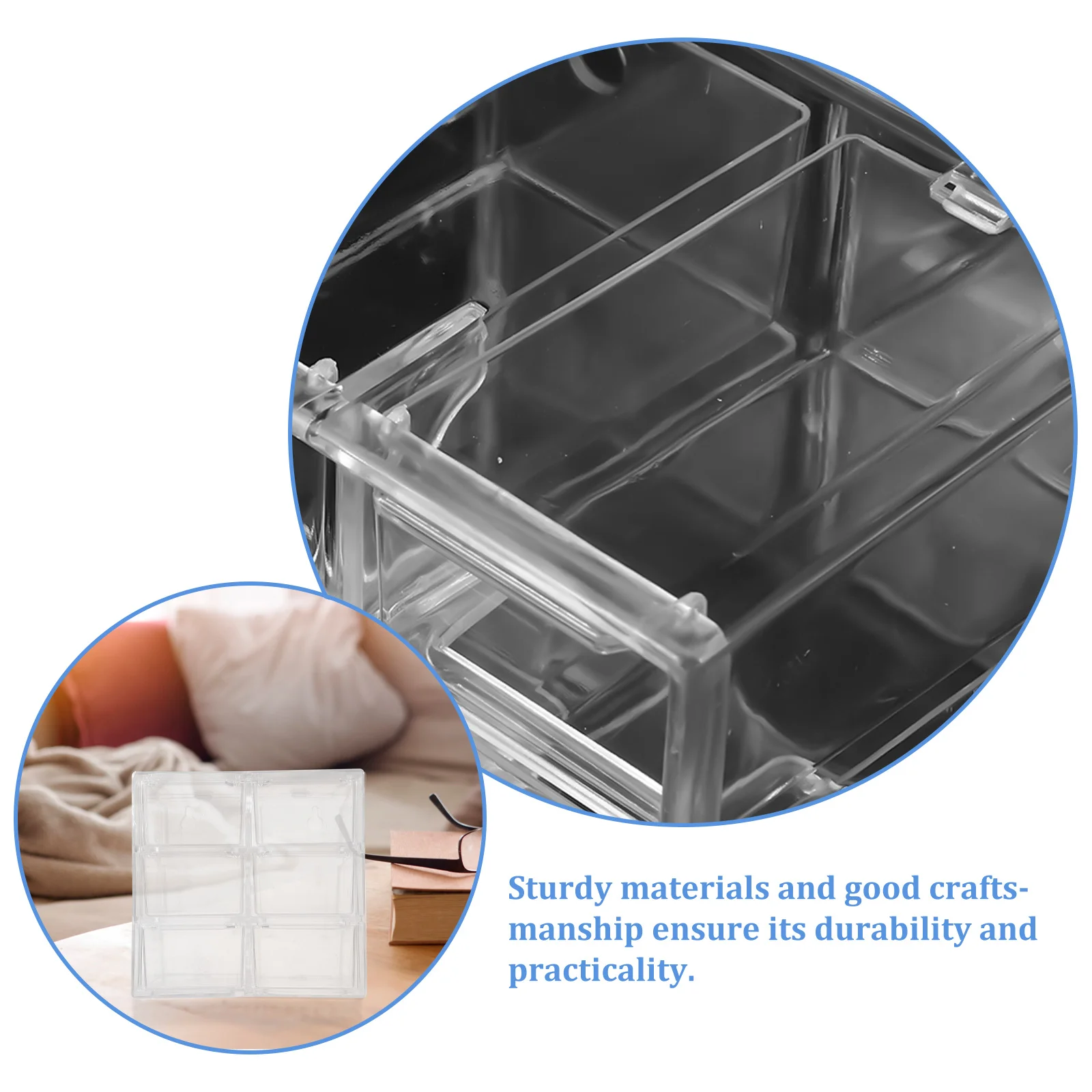 

Practical Organizer Desk Drawer Organizer Tabletop Storage Box Large Capacity Design Sturdy Craftsmanship Makeup Holder