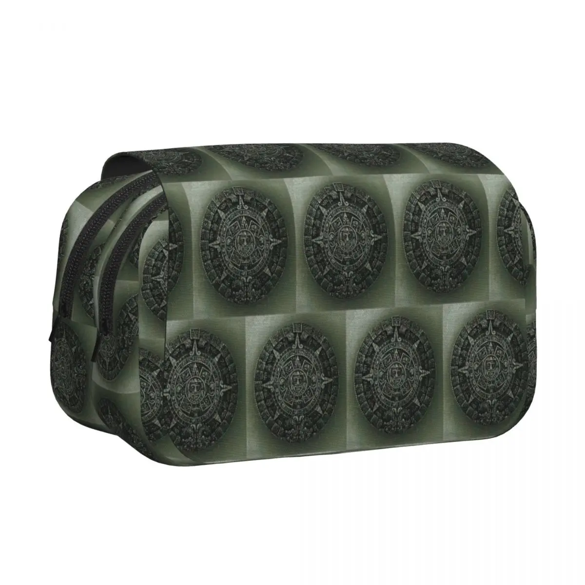 Aztec Calendar Grunge Pencil Cases Pen Holder Hard Shell Leather Large Storage Pen Box Pencil Bag for Kids Gifts