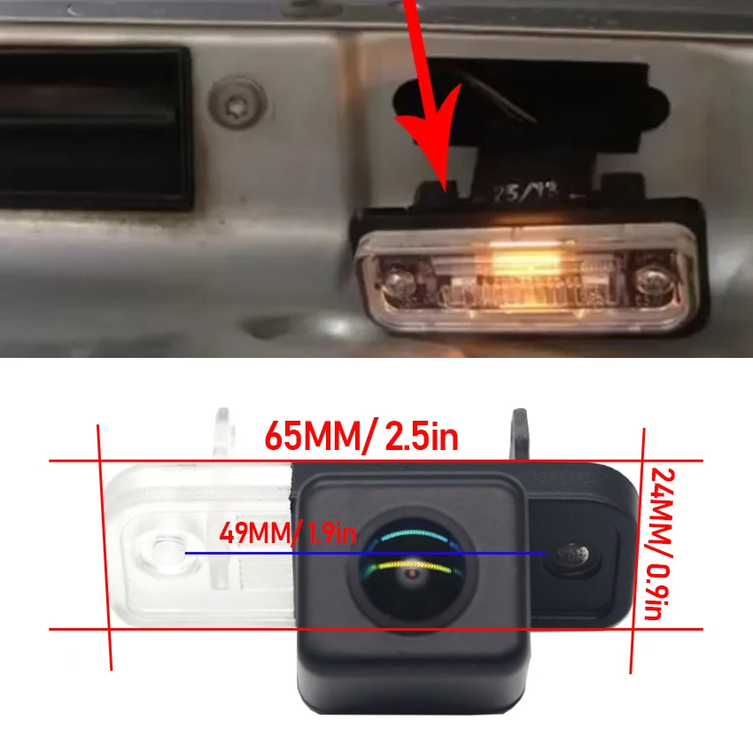 Fisheye Car Rear Camera Fisheye For Mercedes Benz Clk W209 W203 W219 E-Class W211 2002~2008 Car License Plate Light Back Up RCA