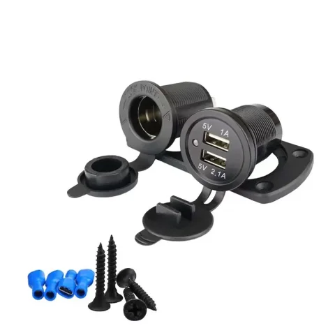 Cigarette Lighter Socket 2.1A Dual USB Car Charger Power Socket for Cars Motorcycles Trucks and Boats Splitter Socket Adapter