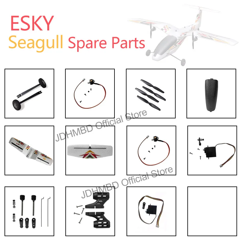 ESKY Seagull RC modèle d'avion pièces de rechange Servo ensemble de train d'atterrissage principal hélice ensemble d'ailerons horizontaux