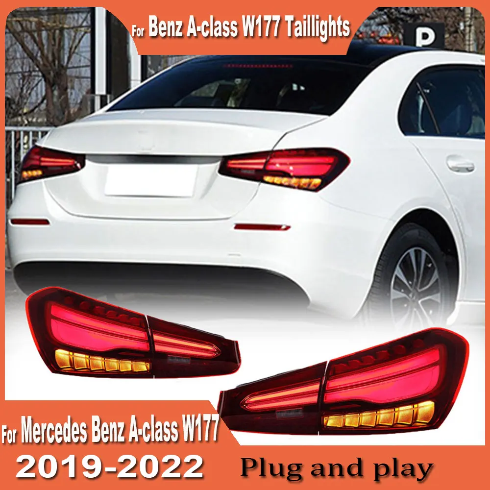 

Автомобиль для Mercedes-Benz W177 A-Class, светодиодные задние фонари 2019 2020 2021 2022, новый полностью светодиодный динамический указатель поворота, задний фонарь в сборе