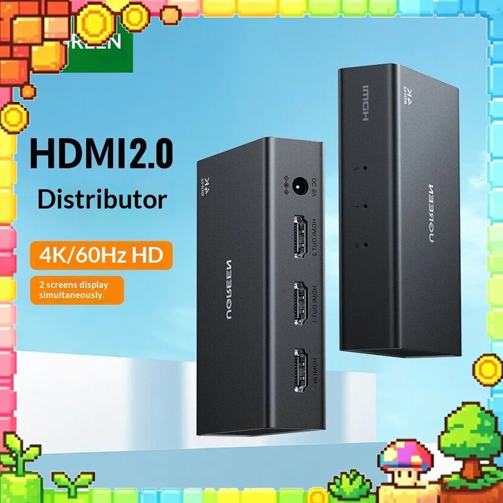 UGREEN 90804 HDMI Splitter 1 in 2 Out 4K 60Hz HDMI 2.0 Video Distribution 40m for Monitor TV