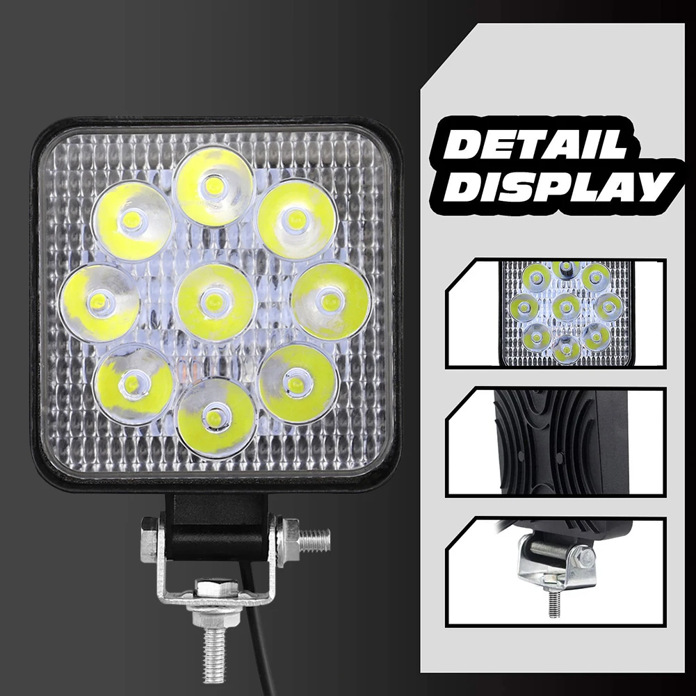 

27/48w 30 Degree LED Flood Beam Lights Square Off-road Bulb Lamp Light Fog Lighting For SUV/Truck/ATV/Vehicles//Marine