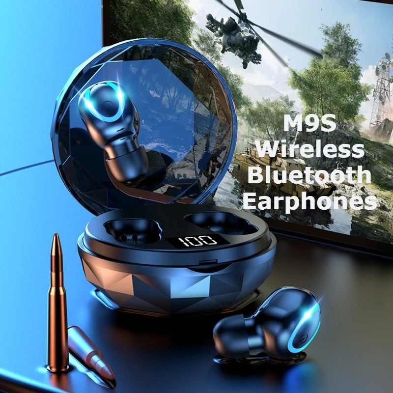 

Popular M9S Mini Wireless Bluetooth Earphones with High Quality Noise Reduction Stereo Gaming Earphones and Long Battery Life