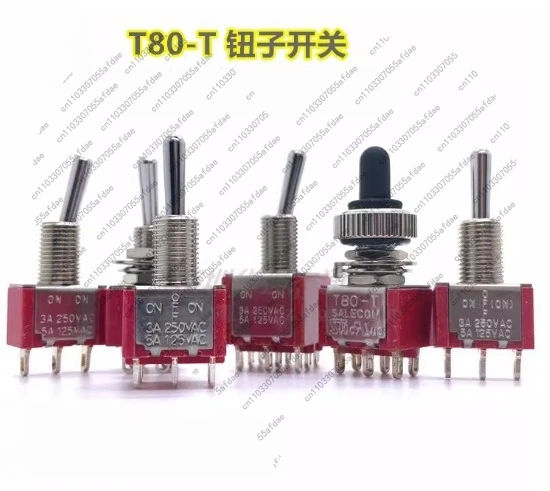 1pc t80-t 6mm button shaking head switch rocker arm toggle switch 3-pin 6-pin 2-speed 3-speed self-locking reset accessories