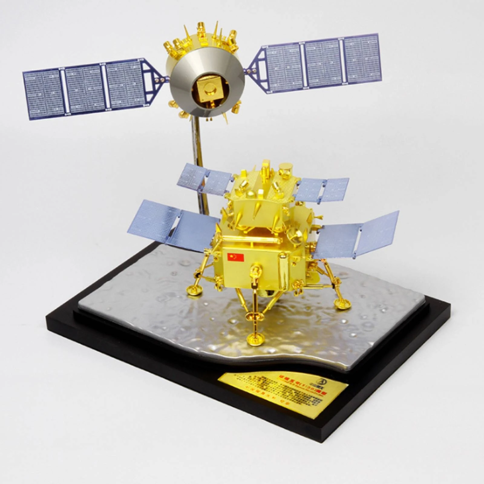 Spacecraft Model with Stand 1:30 Scale Lunar Explorer Model Shiny for Space Enthusiasts, Study, Office