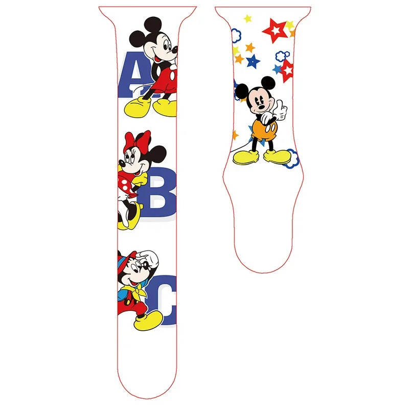 Disney Mickey Silicone Strap for Apple Watch Band 41mm 45mm 44mm 42mm 40mm 38mm Bracelet for IWatch Wristband SE 7 6 5 4 3 2 1