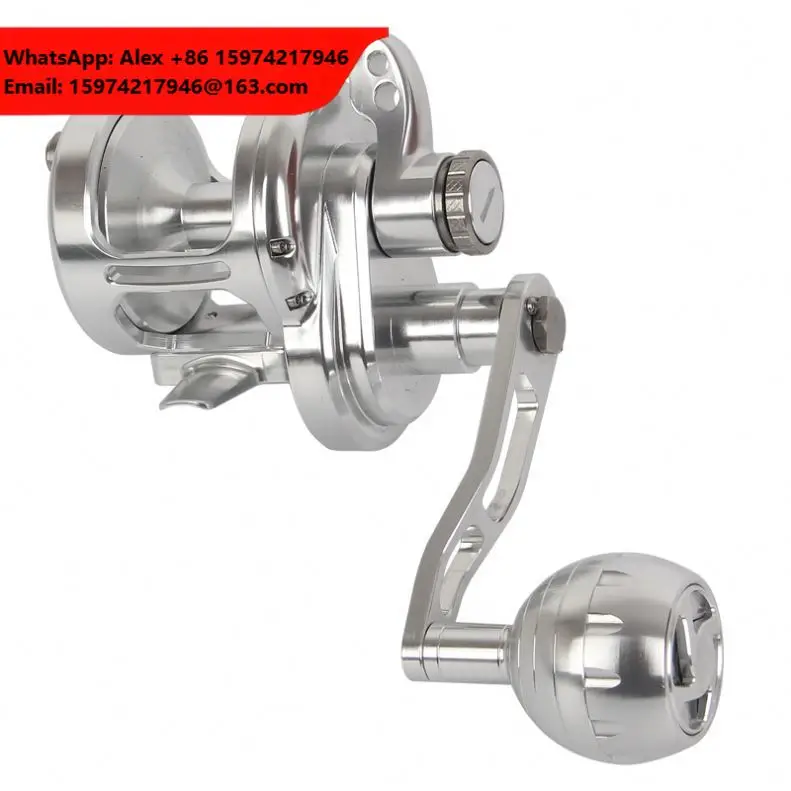 Saltwater Trolling Reel Aluminum CNC Machined 100 200 300 Series Right Fishing Reel Max Drag 25kg30kg 30kg Jigging Reel