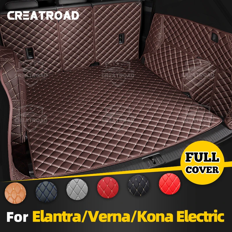 

For Hyundai Elantra Verna Sedan Kona Electric Auto Full Coverage Trunk Mat Car Cargo Liner Interior Accessories