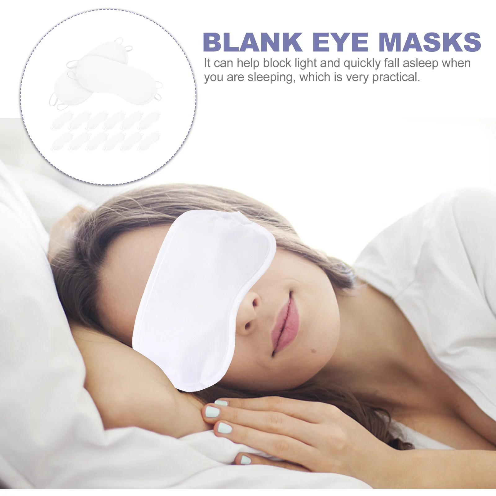 20 Pcs Disposable Eye Mask for Travel Breathable Covers Practical Protection Masks Sleeping Shades Polyester Lightweight Blank