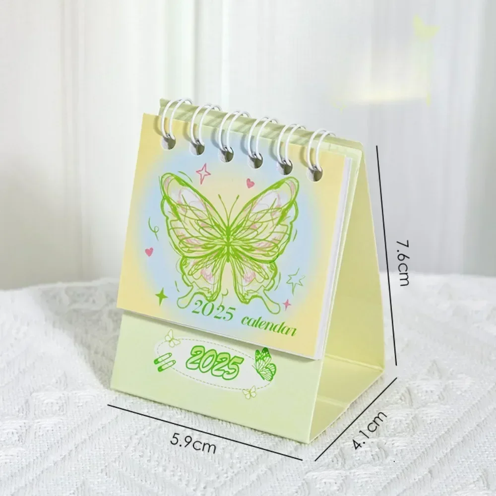 2025 Butterfly Mini Desk Calendar Creative Office Decoration Desktop Calendar Daily Memo Calendar Learning Planner 2024