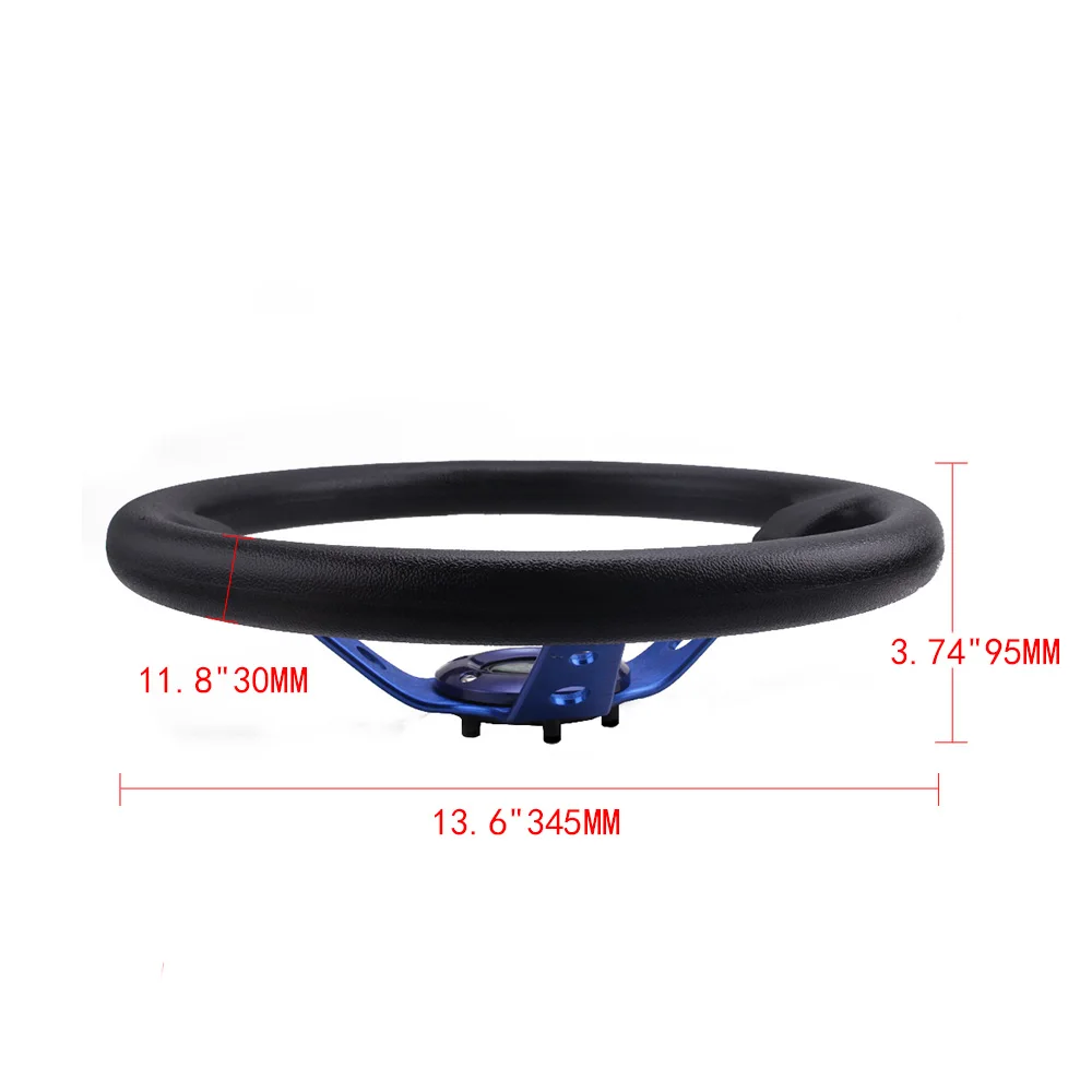 RASTP- Universal 14inch 350mm Racing Drift Steering Wheel Aluminum PU Car Sport Steering Wheels Car Accessories RS-STW020-TP