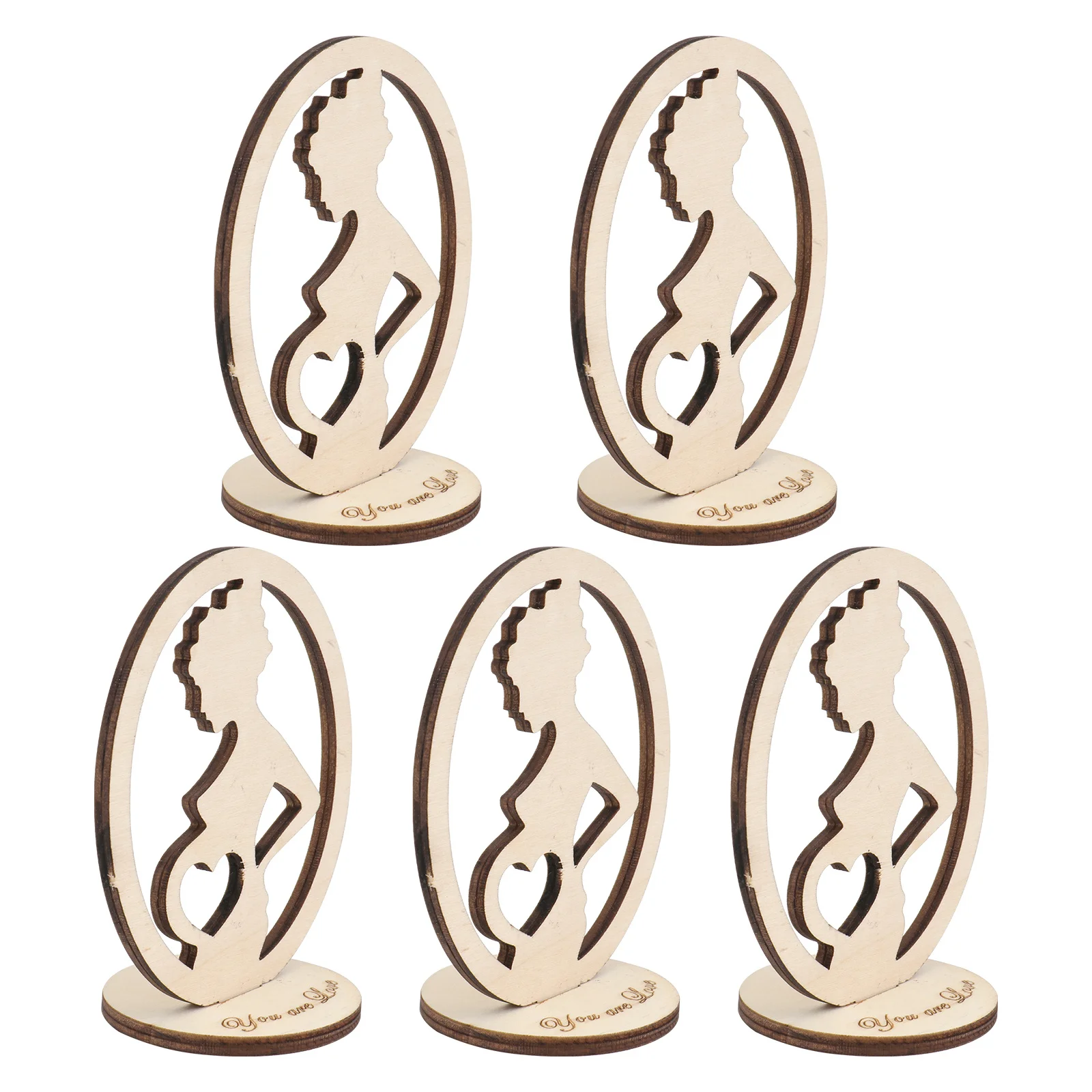

5Pcs Wood Candleholder Khaki Practical Creative Stand for Home Office Bedroom Decorative Shelf Festival