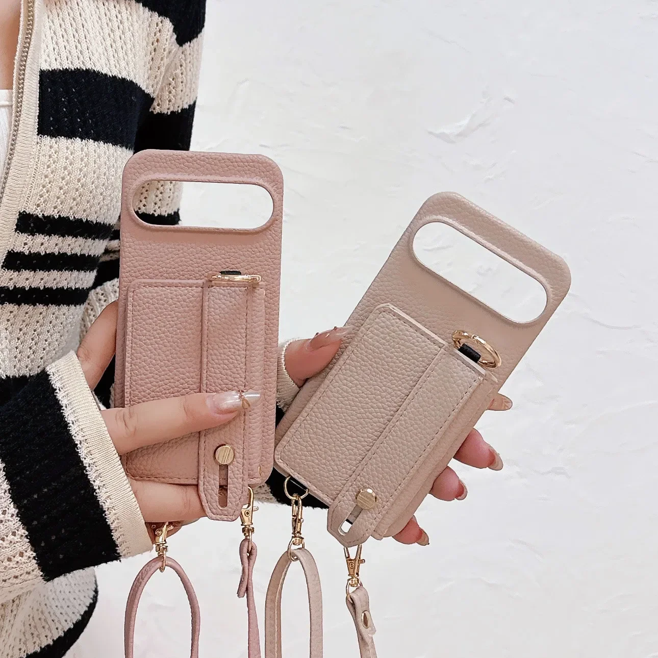 Ring Crossbody Wrist Strap Wallet with Card Holder Phone Case for Google Pixel 9 8 7 6 Pro 8A 7A 6A 5G Leather Shockproof Cover