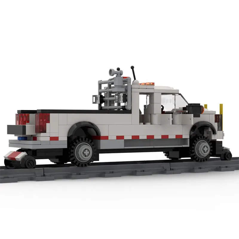 MOC-35352 bloc de construction Mini Train série Ford F-250 Quad cabine lit Long Rail élevé bricolage modèle brique garçon Puzzle jouet cadeau d'anniversaire