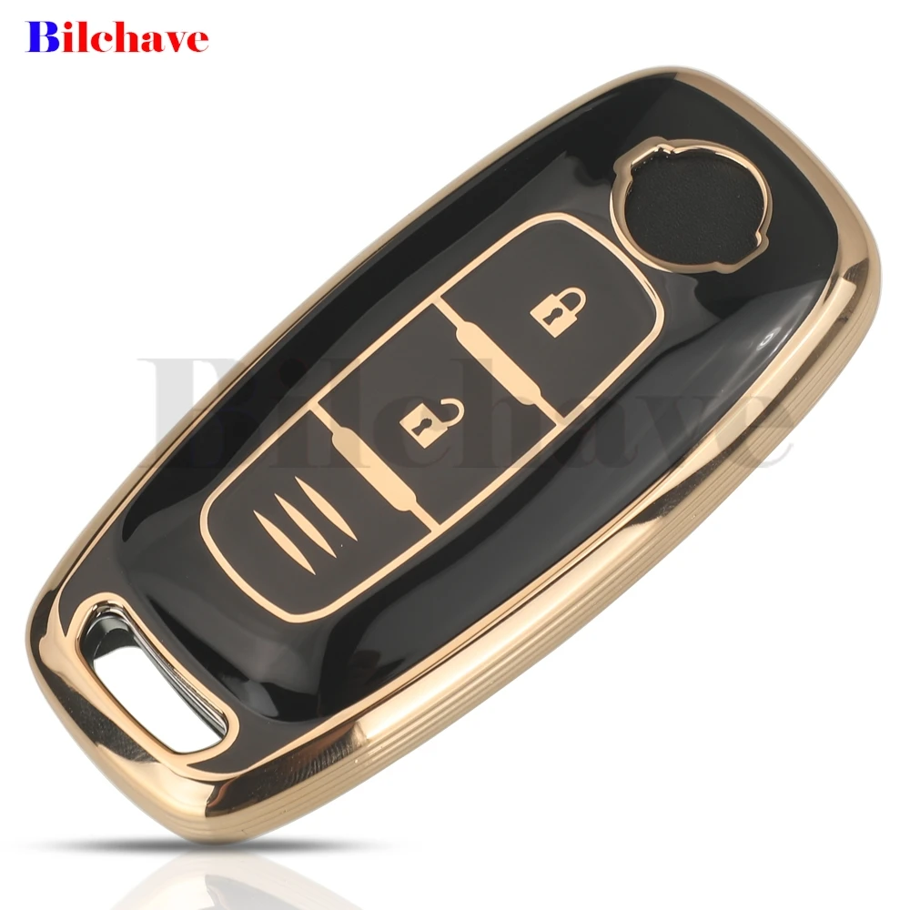 Jingyuqin 소프트 TPU 원격 스마트 자동차 키 케이스 포브, 닛산 킥 X-트레일 로그 아리야 키 보호 액세서리, 2 버튼, 신제품