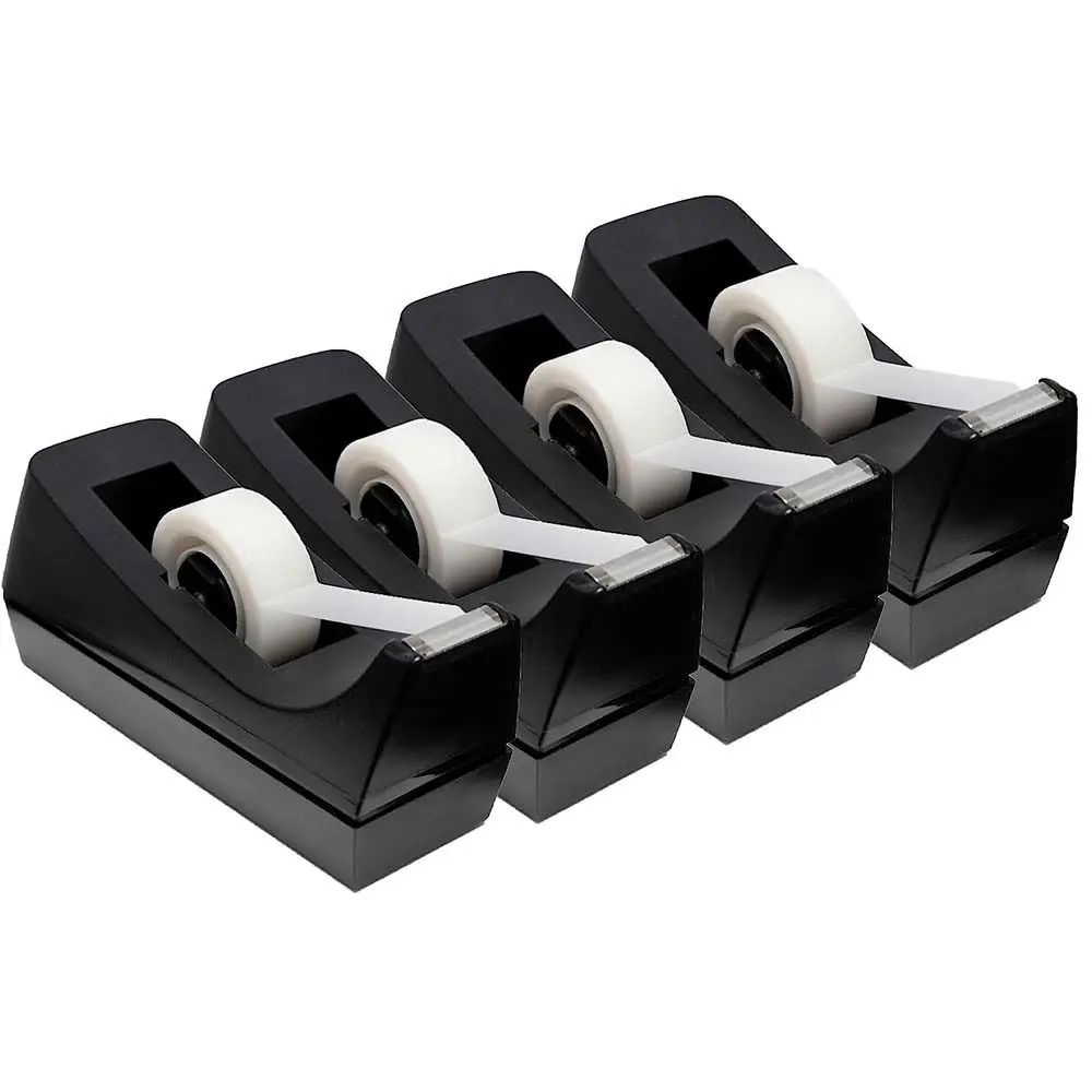 Non-Skid Base Adhesive Roller Tape Holder Weighted Convenient Rotating Adhesive Tape Cutter Plastic Multipurpose