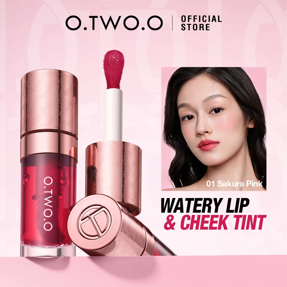 

O.TWO.O Liquid Lip Cheek Tint Lip Clamping Moisturizing Long-lasting Lightweight Non-sticky Non-drying Lip Gloss Lip Stain Tint