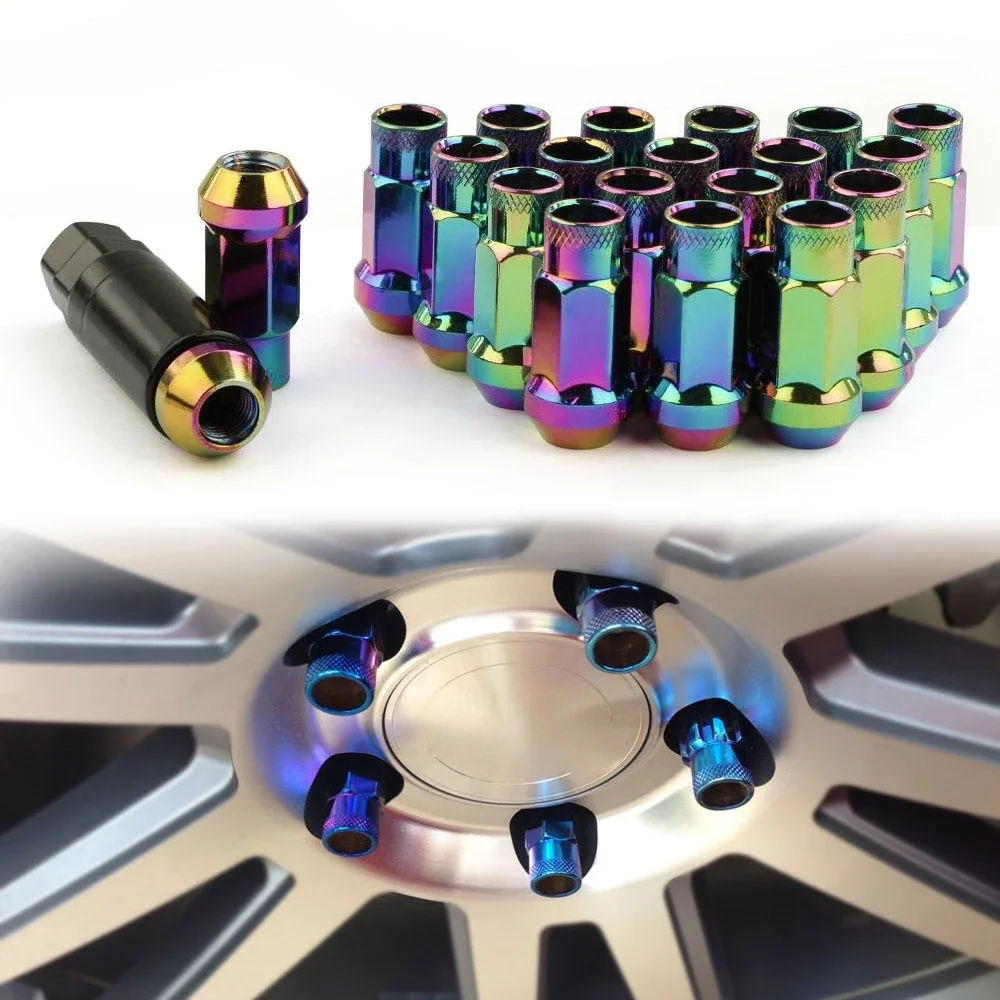 20Pcs Universal Racing Lug Nuts Steel Steel Concealed Wheels Lock Lug Nuts M12x1.25 M12x1.5 Wheel Lug Nuts Extended