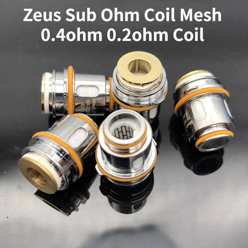 5pcs/lot Zeus Sub Ohm Coil Mesh Coil Replacement Atomizer Coil Heads Z1 Z2 0.4ohm 0.2ohm For E Cigarette Zeus Sub Ohm Tank coil