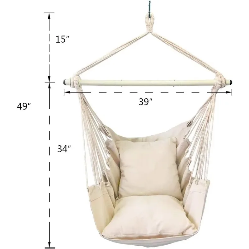 New Folding Travel Heavy Duty Parachute Waterproof Swing Hanging Chair Adult Rope Outdoor Hammock Camping 1 Person