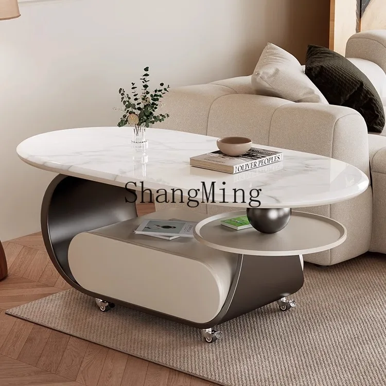 

LXY minimalist rock slab coffee table living room home light luxury high-end sense removable small coffee table