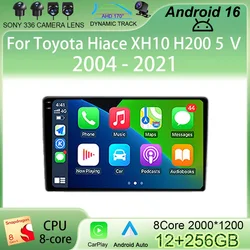 Android 16 autoradio, multimediaspeler, GPS-navigatie, Carplay en Android Auto voor Toyota Hiace XH10 H200 5 Ⅴ 2004-2021