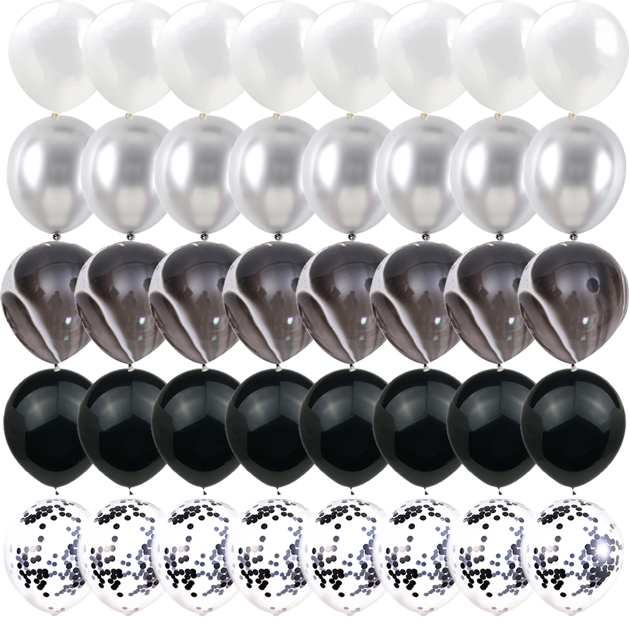 40PCS Blue glitter black white Balloons Gender Reveal Wedding Valentine's Day Baby Shower Birthday Globos Party Decorations