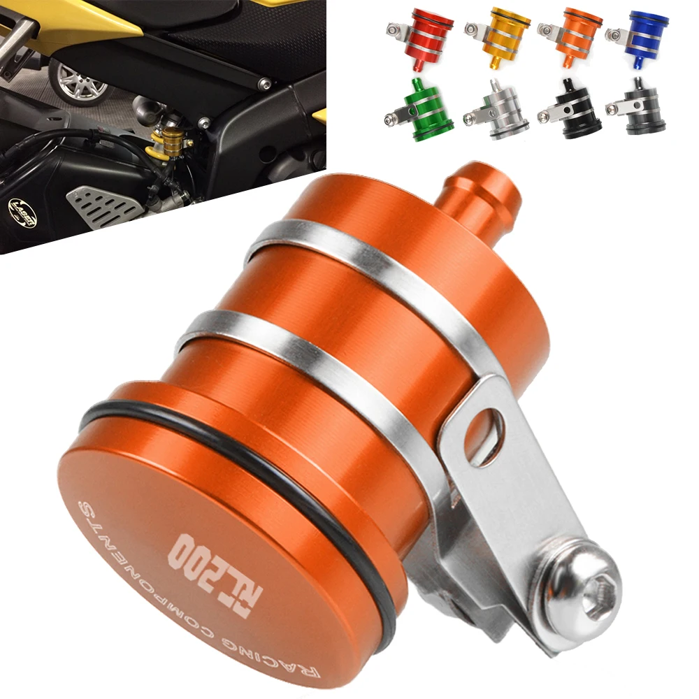 

CNC Aluminum Motorcycle Rear Brake Fluid Reservoir FIT For RC200 RC 200 2014-2019 Clutch Tank Oil Cup 2018 2017 2016 2015 2014