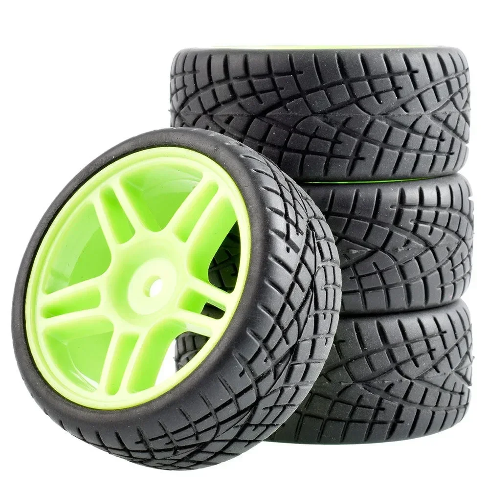 4Pcs RC Car Rubber Tires & Wheels 12mm Hex Hub for WLtoys 144001 1/18 1/10 Tyres – Off-Road Upgrade Parts for Better Performanc