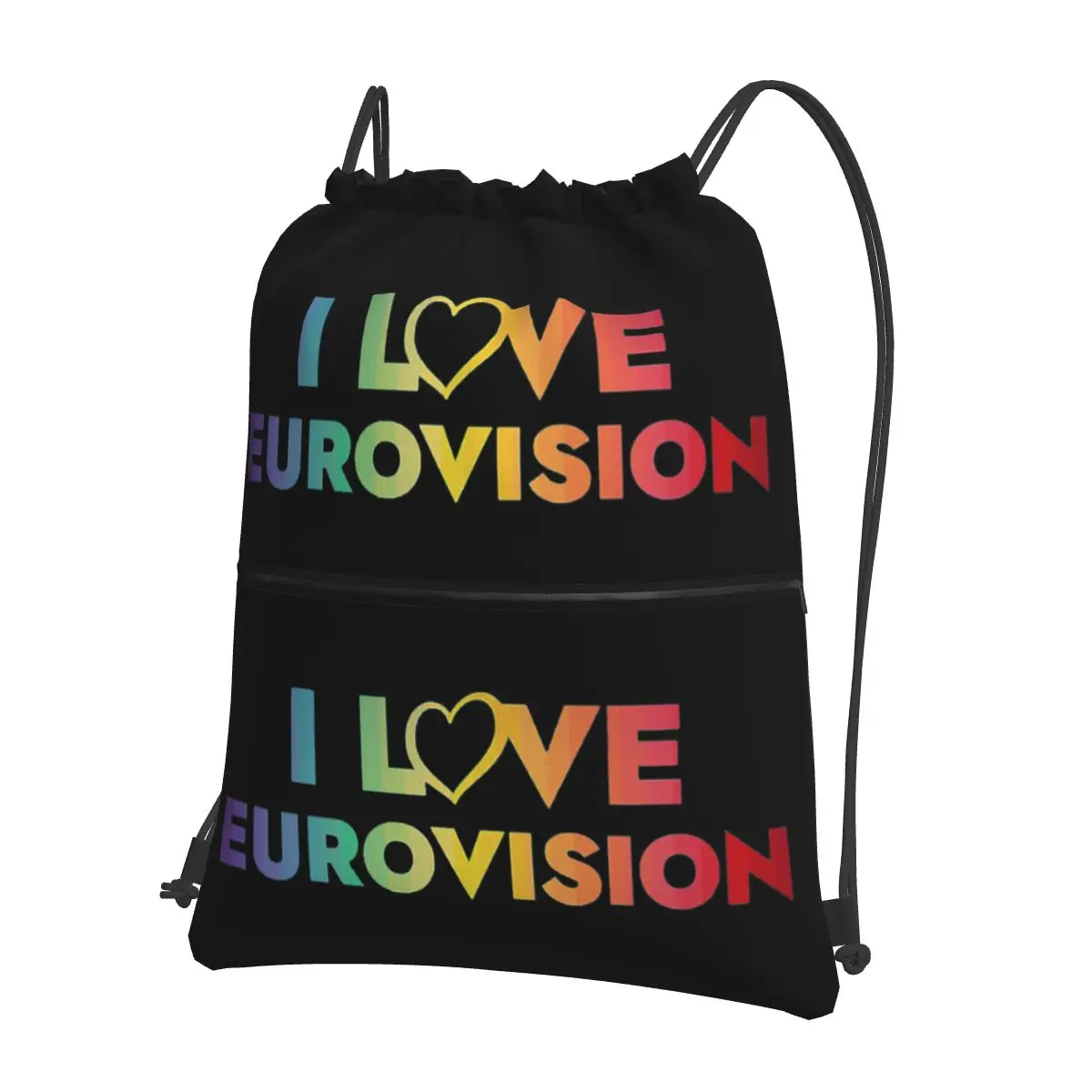 

I Love Eurovision, портативные рюкзаки на шнурке, модные сумки на шнурке с карманами для обуви для школьников