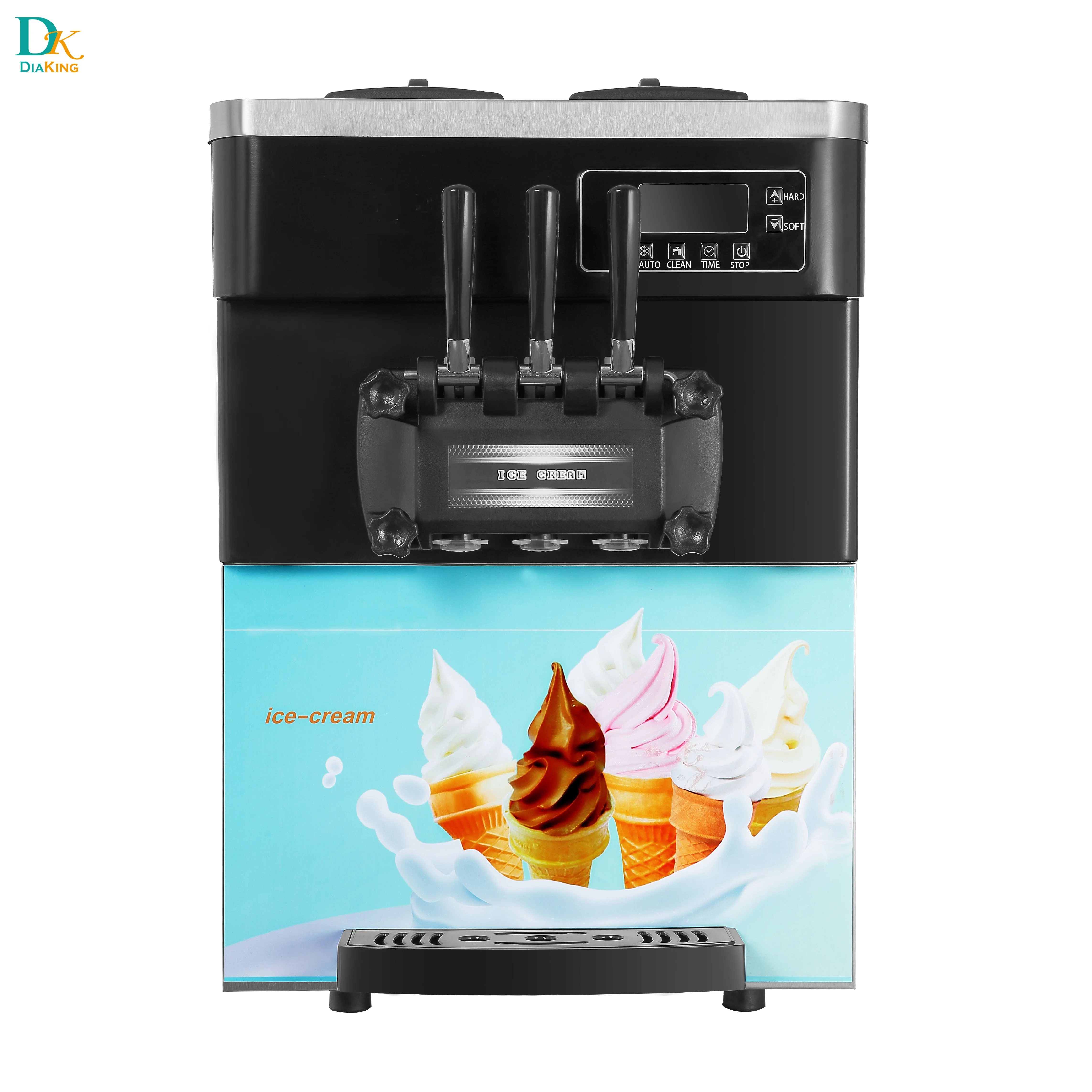 

Ice Cream Makers Automatic Commercial Table Top 3 Flavors Ice Cream Making Soft Serve Ice Cream Machine