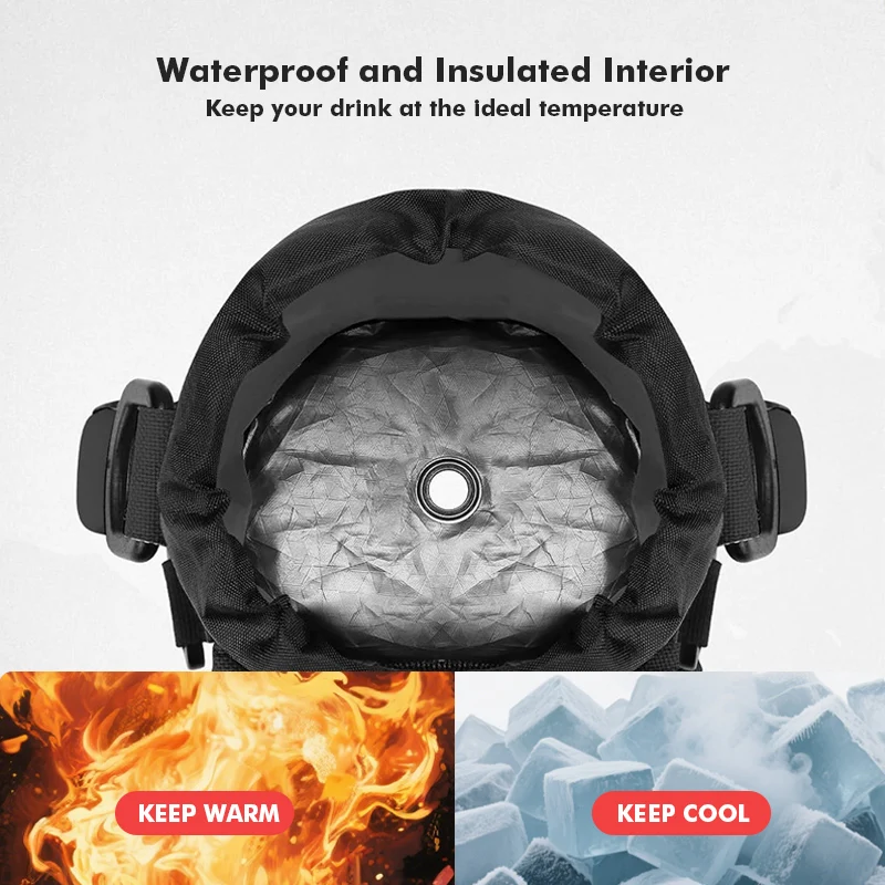 Borsa per bottiglia d'acqua isolata multifunzionale con tracolla a tracolla portatile ideale per escursioni in bicicletta, campeggio, pesca