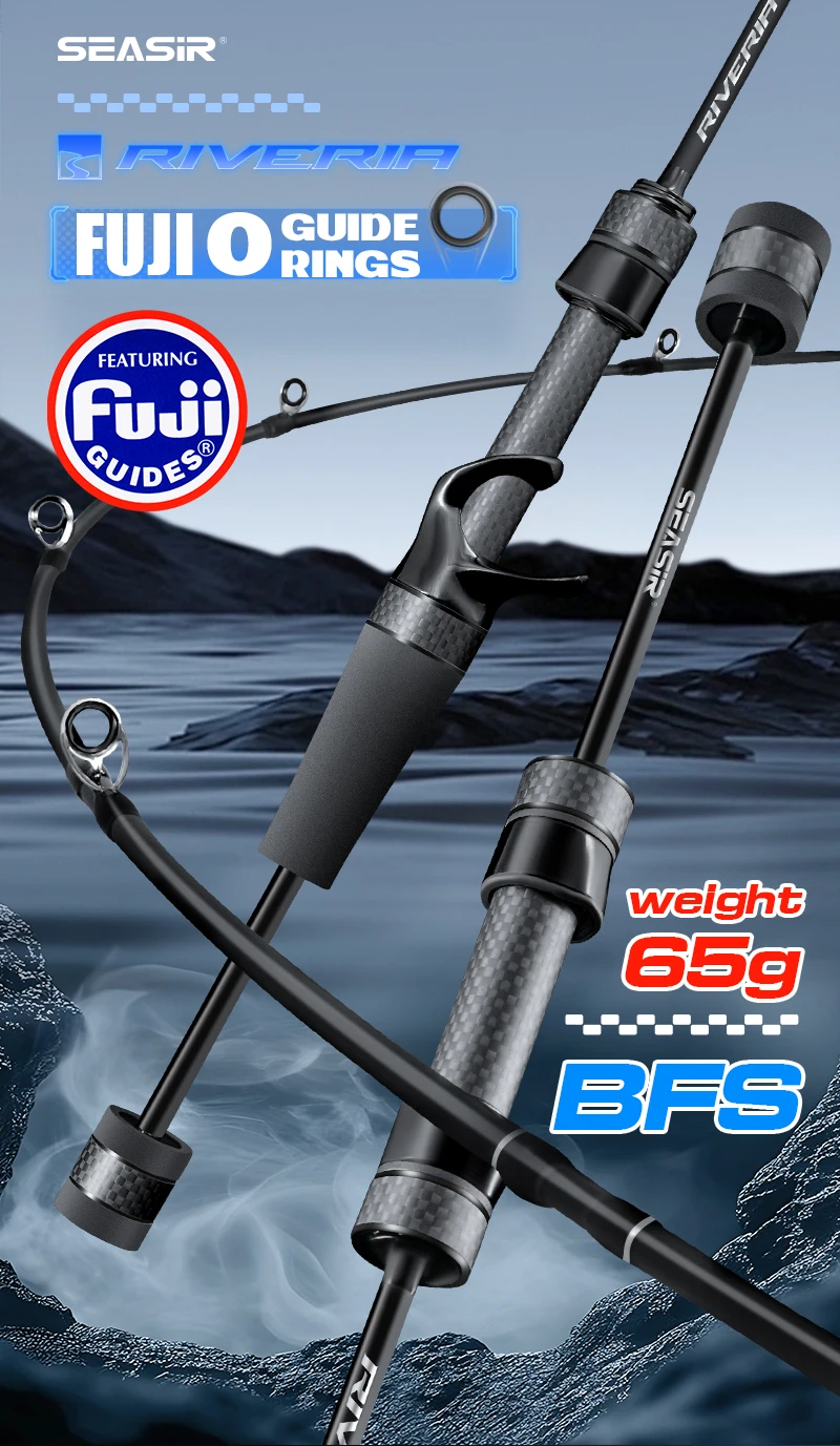 Seasir Riveria BFS Ultraleichte Spining-Baitcasting-Angelrute, FUJI O Keramik-Führungsringe, 30T + 40T Carbon-Gewebe, 1,5M-1,98M UL – Detail 1
