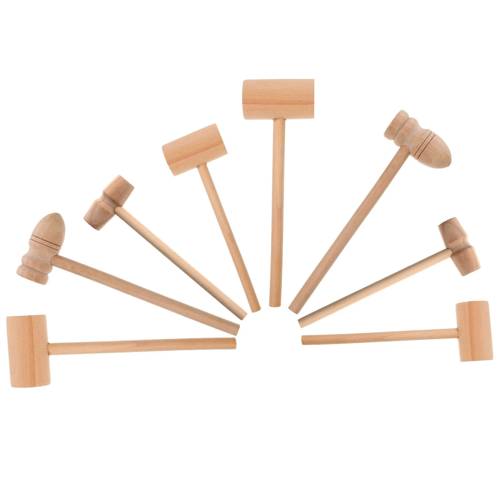 

8Pcs Wooden Meat Hammer - Heavy Duty Wood Mallet for Kitchen Steak Tenderizing Fish Easy Grip Non-Slip Natural Finish