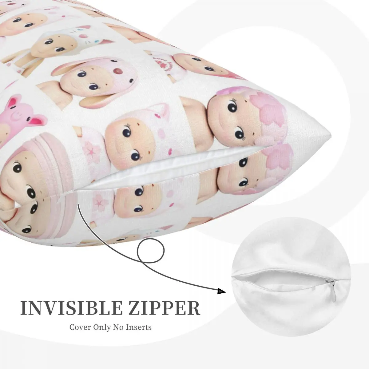 Cute Sonny Angel Strawberry Cartoon Girls Rectangle Pillowcase Cushion Cover Decor Bedroom Bed Home Comfort Throw Pillow