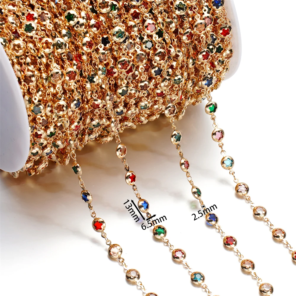 1 meter koperen ketting met kristallen kralen ketting DIY ketting armband voor sieraden maken benodigdheden