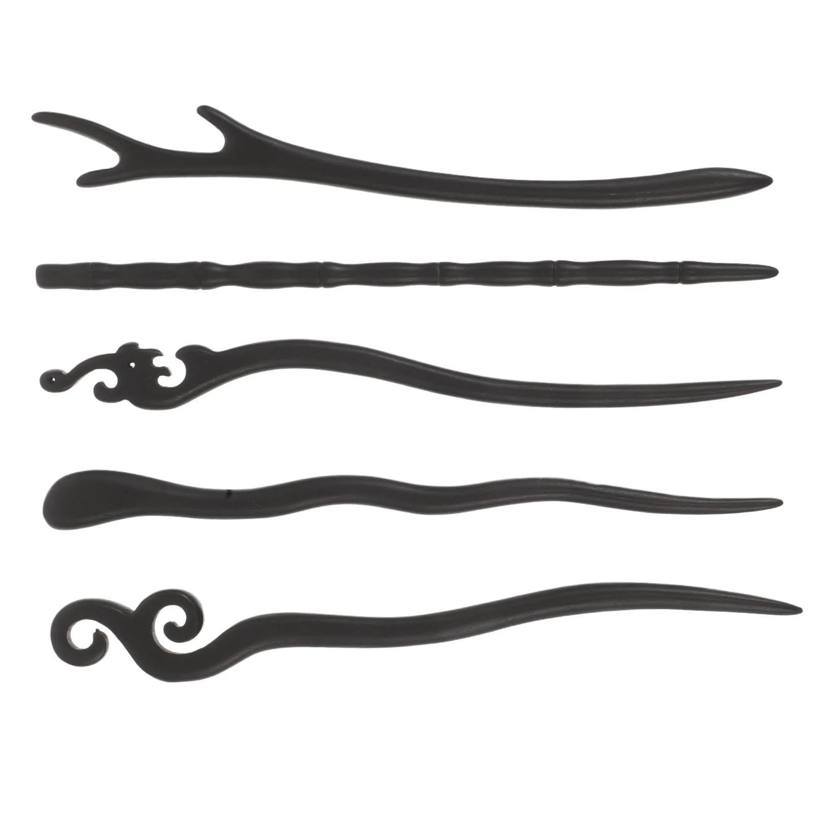 5 قطعة العصي الشعر خمر الصينية Hanfu نمط الخشب دبابيس الشعر الحد الأدنى أنيقة الآسيوية إكسسوارات الشعر للكعك Chignon Updos