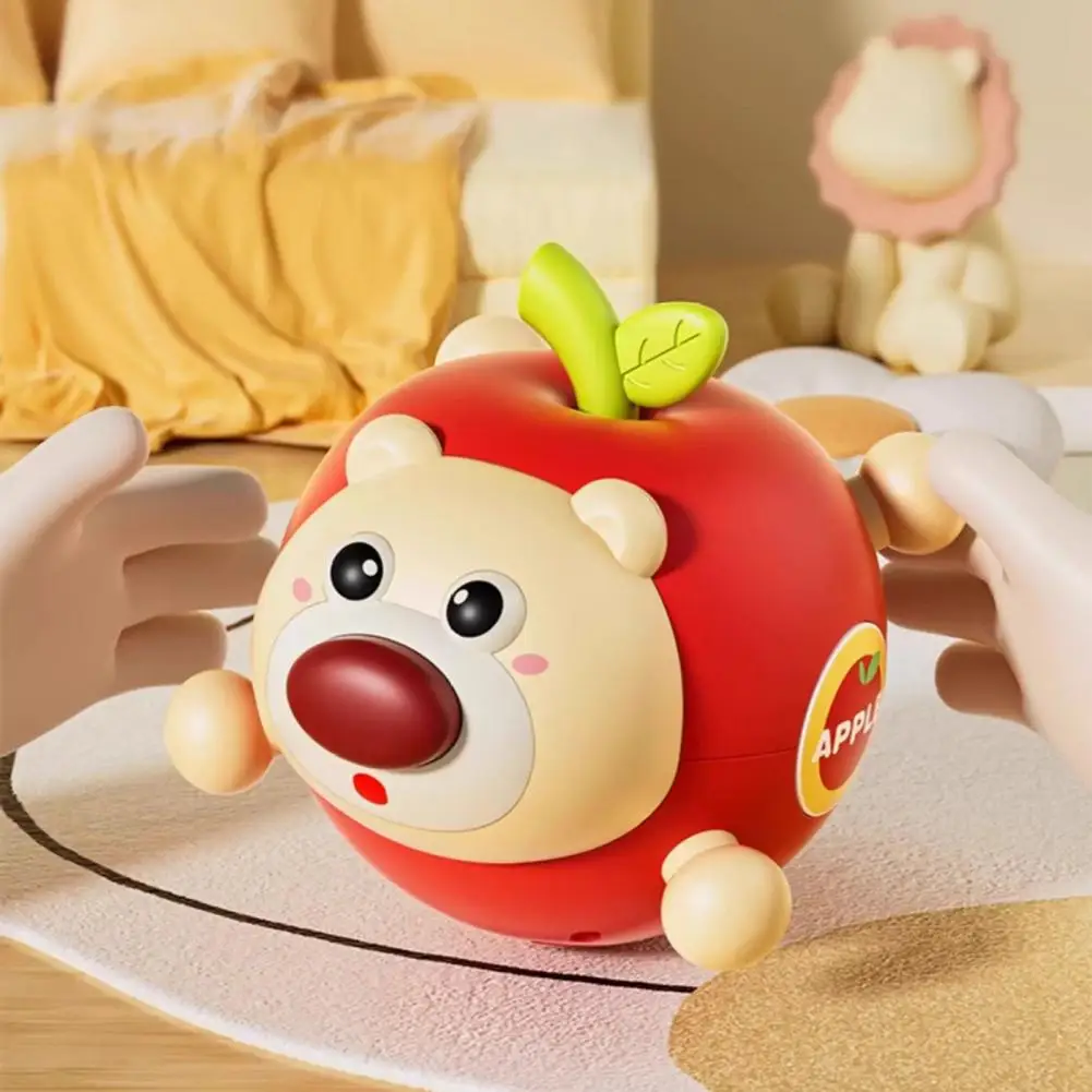 لعبة التنسيق بين اليد والعين لعبة بهلوان الطفل مع جرس على شكل حيوان عضاضة رولي بولي لعبة متذبذب الفاكهة لتطوير المحرك