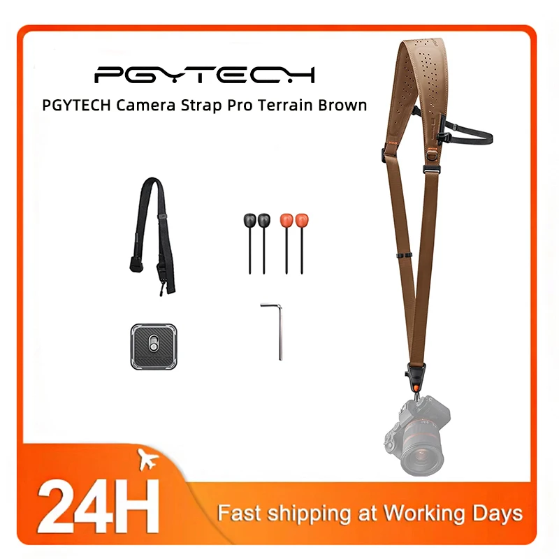 PGYTECH Ergonomic Camera Shoulder Strap Pro Brown, Crossbody QR Harness with Underarm Strap for DSLR Mirrorless Photographers