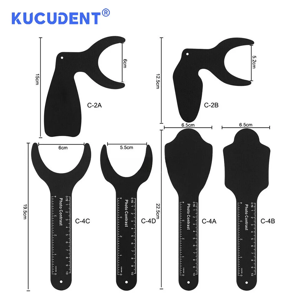 KUCUDENT 4/6Pcs Dental Photo Contrast Board Autoclave Photography Black Background Board Durable Palatal Contraster Oral Cheek