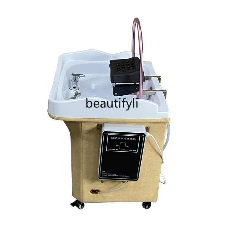 Mobile Head Treatment Shampoo Basin with Water Circulation Sauna Machine Beauty Salon Hair Care Hall Ear Cleaning Bed