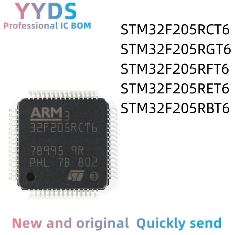 STM32F205RCT6 STM32F205RET6 STM32F205RBT6 STM32F205RGT6 STM32F205RFT6   Brand   Original LQFP-64 MCU IC