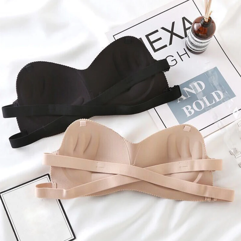 Strapless push up sutiã para as mulheres, sem costura, sem encosto, sexy, moda, novo